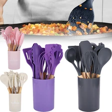Kitchen Cooking Utensils Set Heat Resistant Non-Stick Silicone Kitchen Cookware