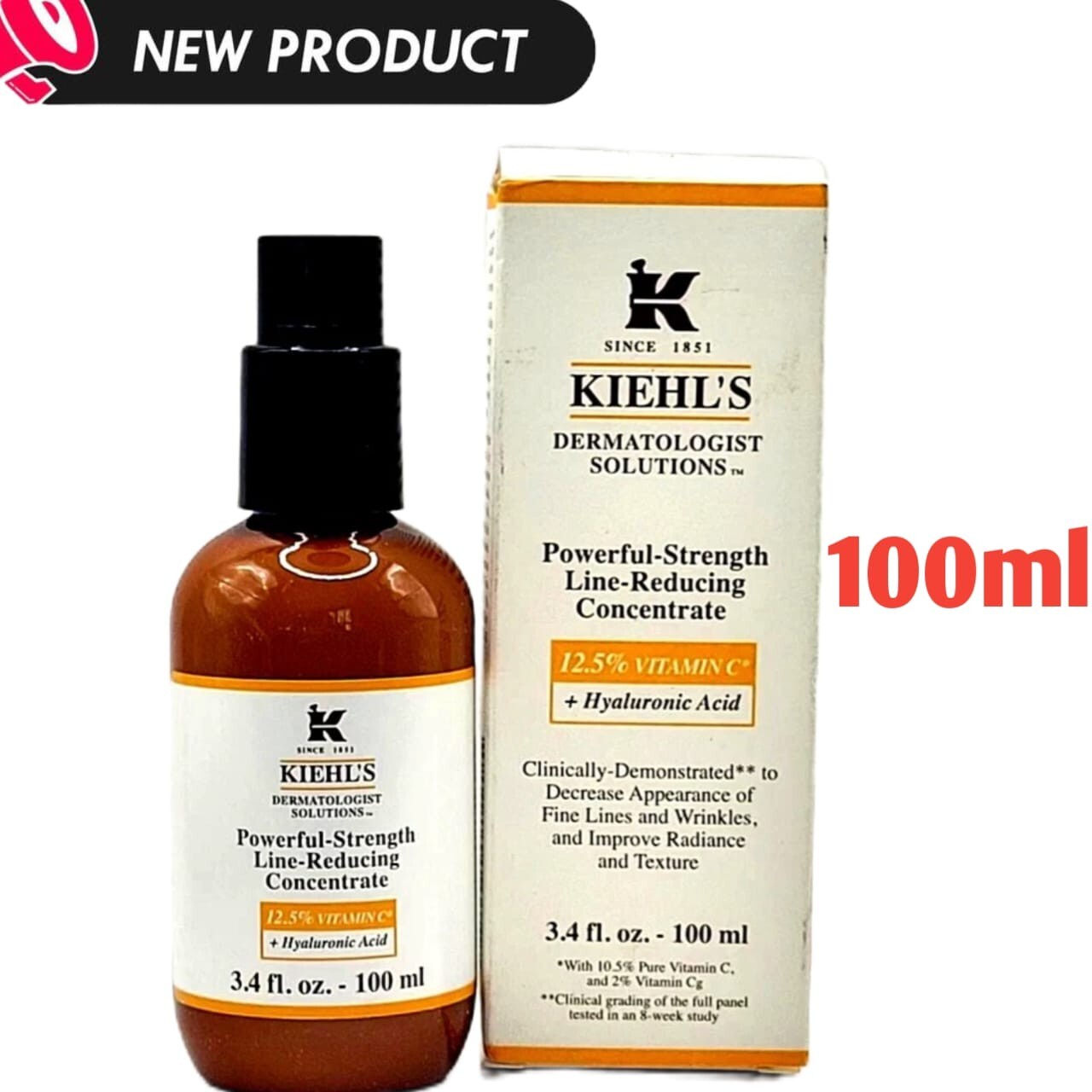 KIEHLS Powerful Strength Line Reducing Concentrate with Hyaluronic Acid 3.4 oz