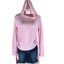 No Boundaries Women  s Pink Hooded Sweatshirt Top Juniors Size M 7-9 Stretch