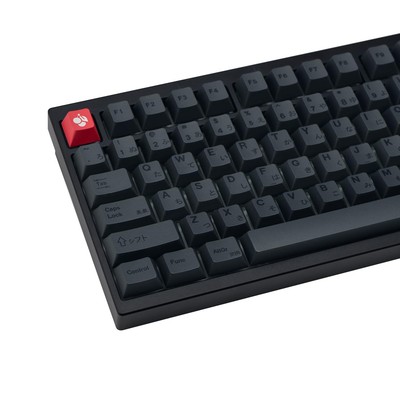 130 Keys Black on Grey Keycaps Classy Premium Black Japanese Keycaps Cherry K...