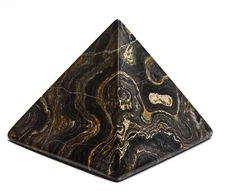 2.25" 145g Black Brown Algae Fossil Stromatolite Crystal Mineral Pyramid - Peru