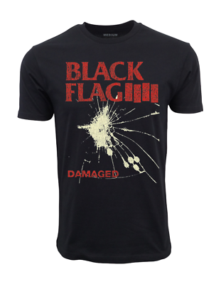 #ad #x27;81 DAMAGED BLACK FLAG GRAPHIC BLACK T SHIRT $14.99
