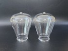 Glass Light Shades Clear Teardrop Pendant Vanity 2 1/4” Fitter Set Lot Of 2