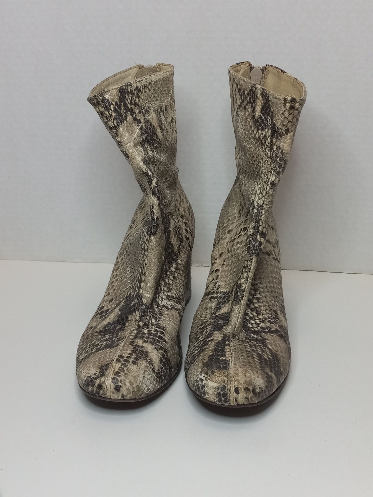 Free People 38 Snakeskin Python Ankle Zip Casual … - image 1