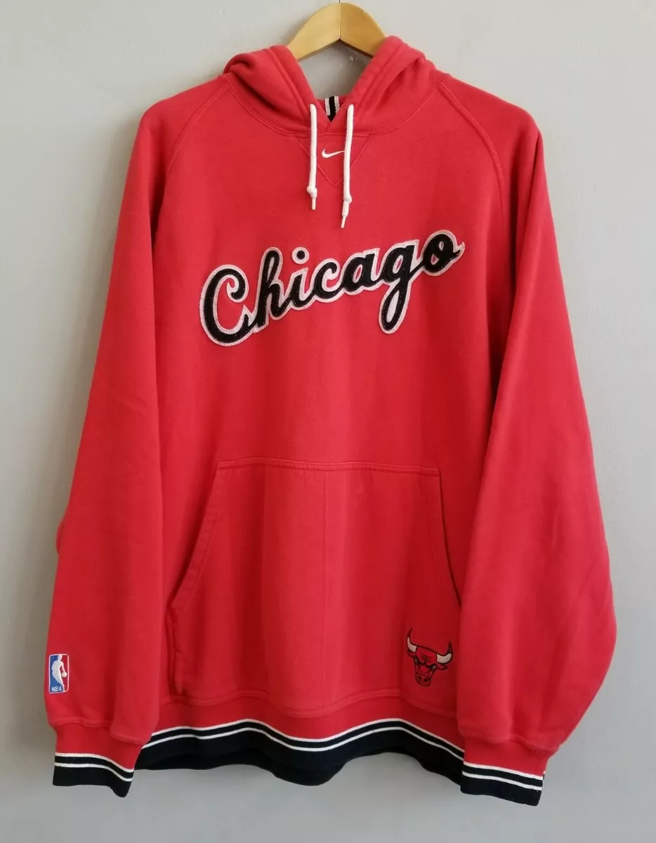 Vintage 00S Nike Chicago Bulls Center Swoosh NBA Hoodie Sweatshirt XL