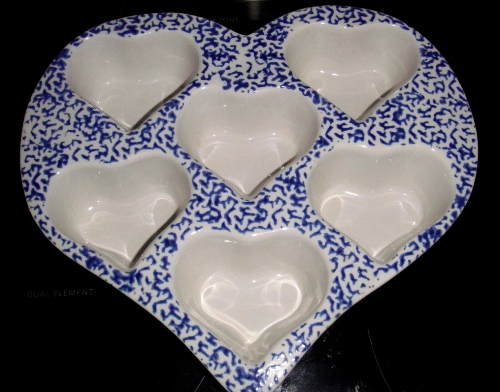 Heart Shaped Muffin Cupcake bake pan 12"USA Vintage