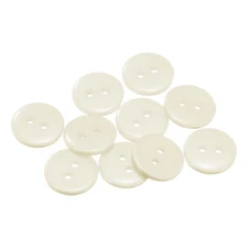 10pcs Sewing Button 12.5mm 2 Holes Resin Round Craft Buttons Beige