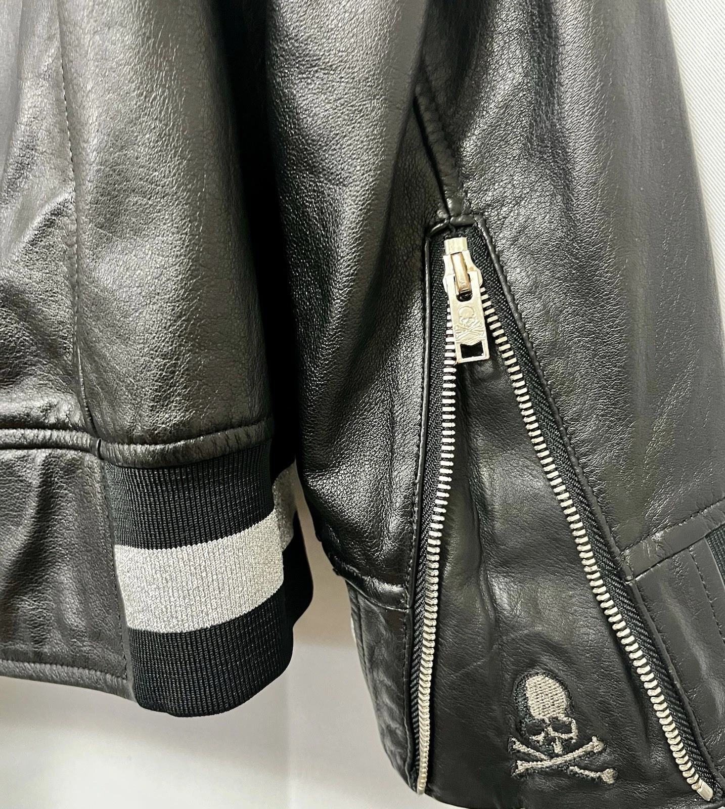 Rare Mastermind Japan MMJ Lambskin Leather Hoodie Size-XL Made in Japan π―π΅ - product detail image 8
