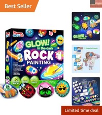 Rock Painting Kit- Glow in The Dark Rock Kit, Arts and Crafts for Kids Ages 6...