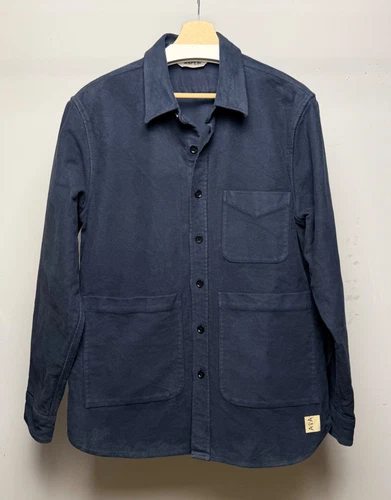 Aspesi Navy Blue Cotton Fustian Utility Garment Dyed Chore Shirt Jacket Men’s XL - product listing photo