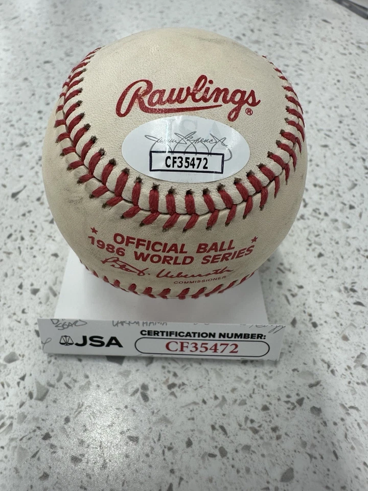 Gary Carter Signed Official 1986 World Series Baseball JSA - Image 2 of 2