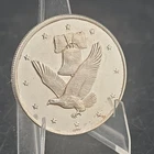 1 oz .999 Fine Silver Round Liberty Bell Eagle Design Collectible Coin Shape