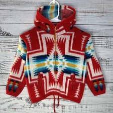 Artesanias Tuntaquimba Wool Full-Zip Hooded Sweater Jacket Aztec Youth Size 4