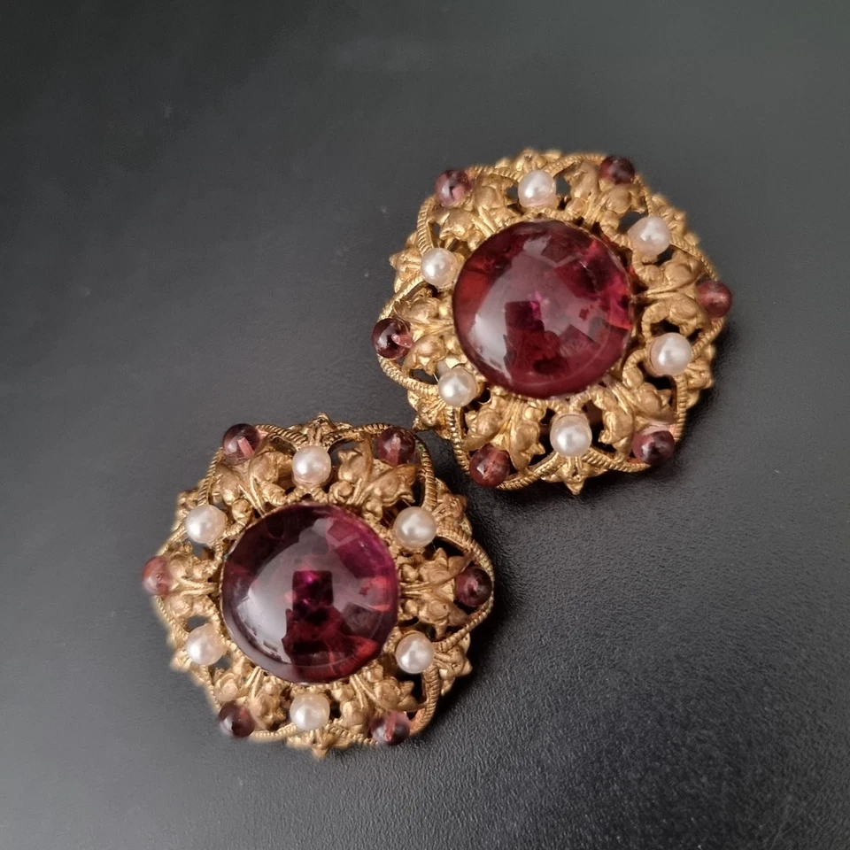 Louis Rousselet for Chanel Sublimes boucles d'oreilles clips Vintages Earrings - Photo 4/4