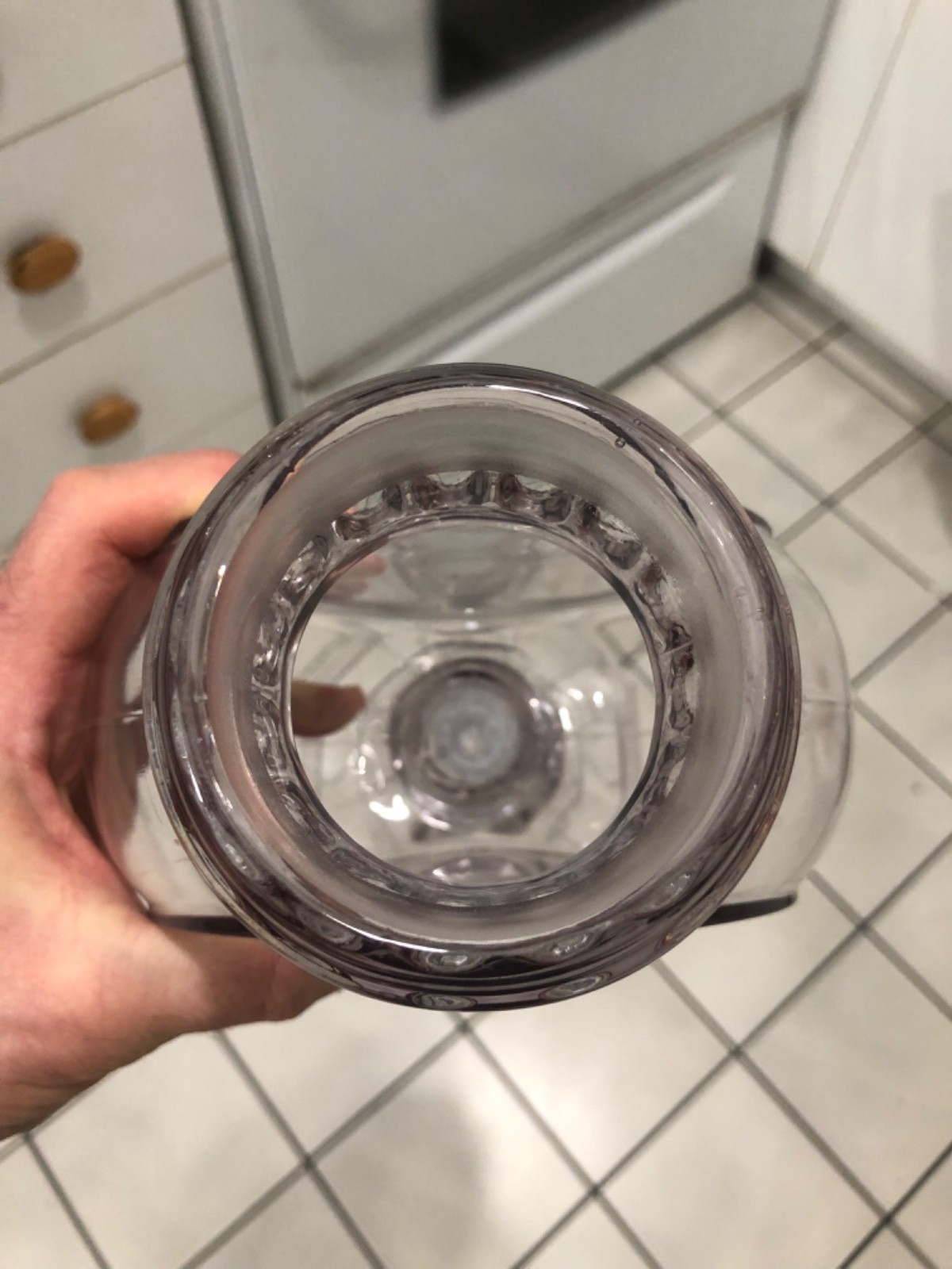 VINTAGE MINTY CRISP c1900 13 1/2” “BANJO” GROUND TO FIT APOTHECARY CANDY JAR