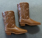 Vintage Ken Doll Brown Squishy  Cowboy Boots Japan 1970's READ Mattel