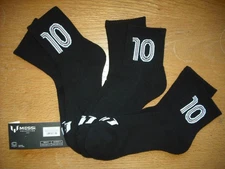 Mens NWT Messi 3.5" Quarter Ankle Socks Black w/White-Pink "10" Cushioned Sz:L