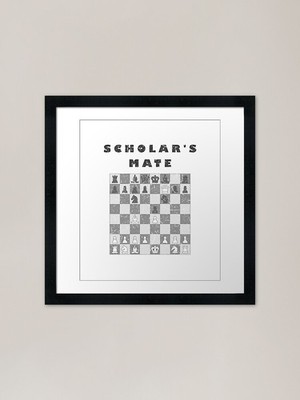 Chess Scholar's Mate Framed Art Pri Framed Wall Art Poster Canvas Print Picture