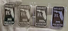 (4) 1/2 Troy Oz .999 Fine Silver Florida State Bar- Federated Mint