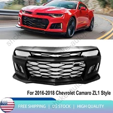 For 2016 2017 2018 Chevrolet Camaro ZL1 Style Complete Front Bumper Grille Kit