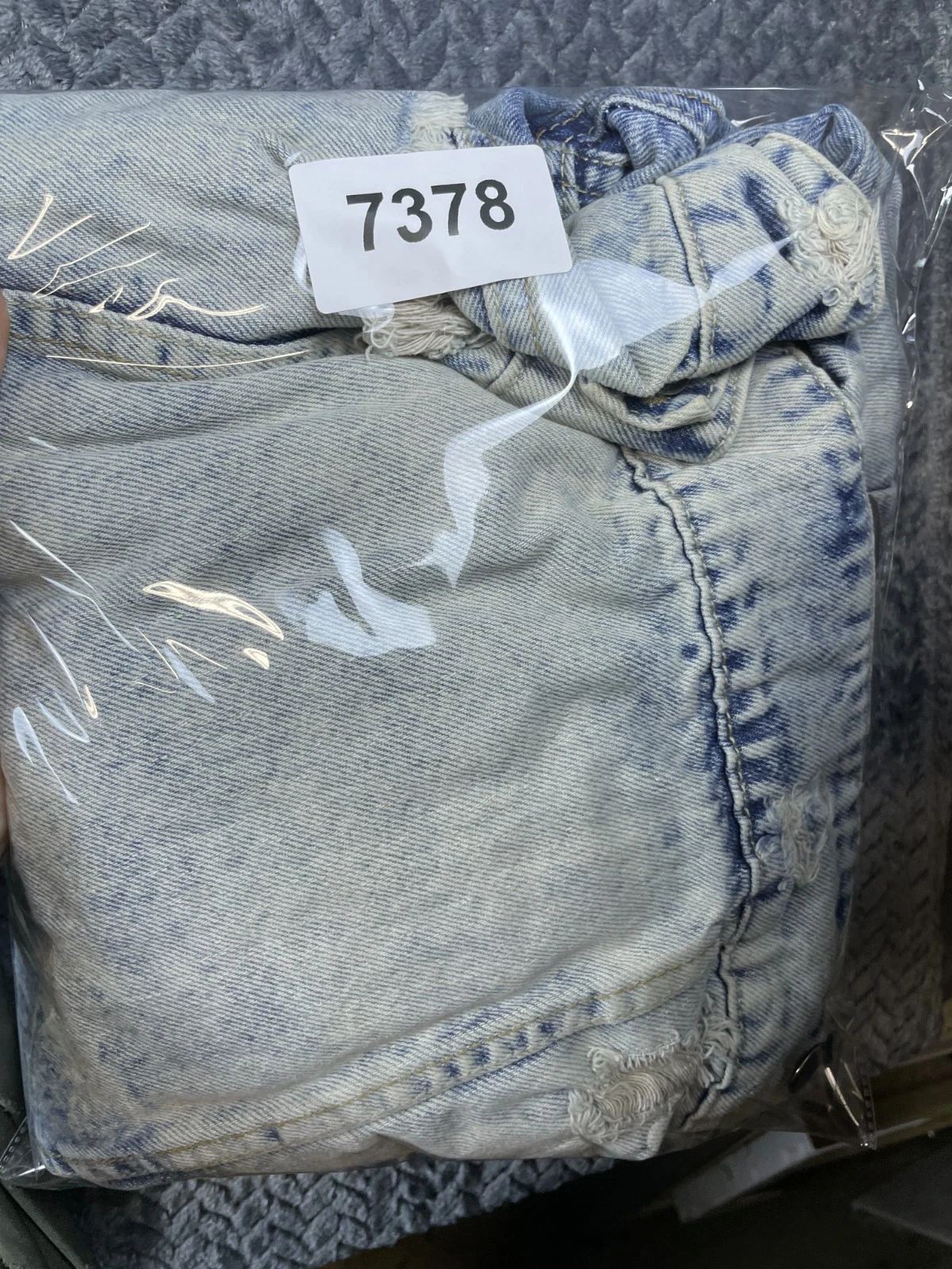 Fashion Nova Superb Jacket Mens Large Blue Denim Cotton Distressed Button Front image 7