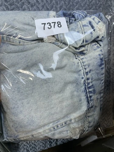 Fashion Nova Superb Jacket Mens Large Blue Denim Cotton Distressed Button Front image 7