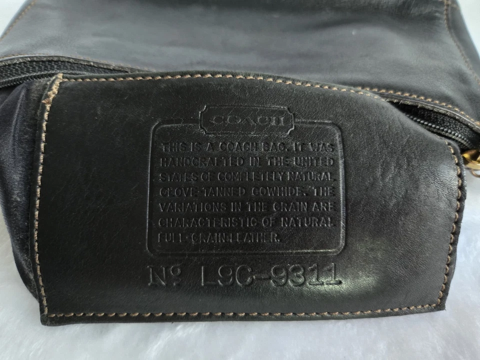 Vtg COACH (+GIFT) Black Demi Bleecker 9311 Leather Handbag Pouch - Image 4 of 4