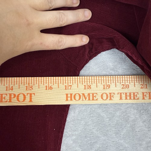 Abito camicia velluto a coste vintage anni 90 2 piccole tasche bordeaux modesto maxi cottage boho - Foto 12 di 16
