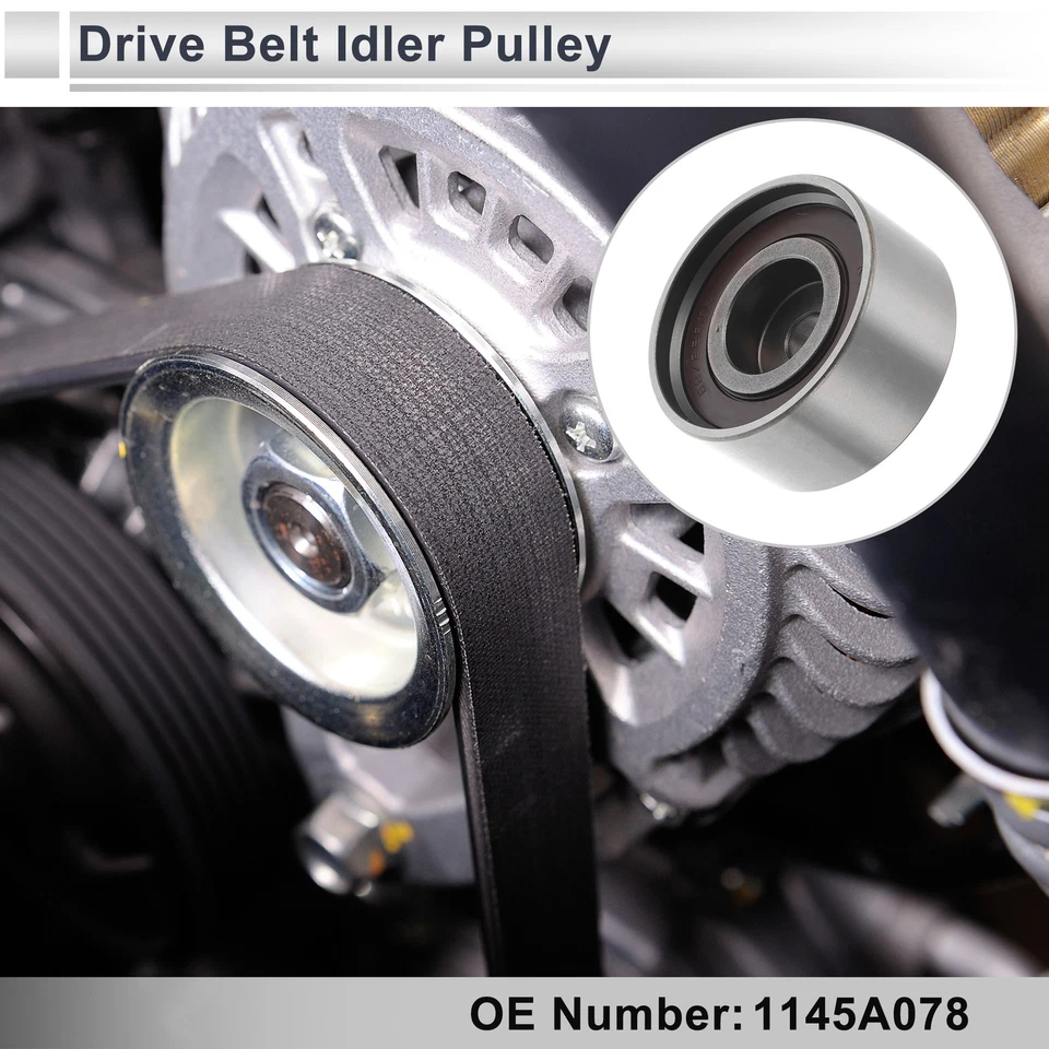 Drive Belt Idler Pulley for Mitsubishi L200 05-15 No.1145A078 Silver Tone 1 Pc - Image 2 of 4