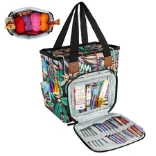 Knitting Bag Yarn Storage Tote, Large Crochet Organizer Storage Holder Case