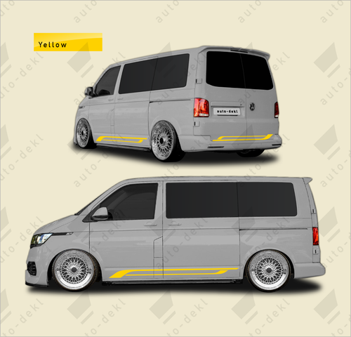 Fits VW T5 T6 Transporter SWB - Full Van Decal Stripe Kit with Both Sides + Rear - Picture 16 of 18