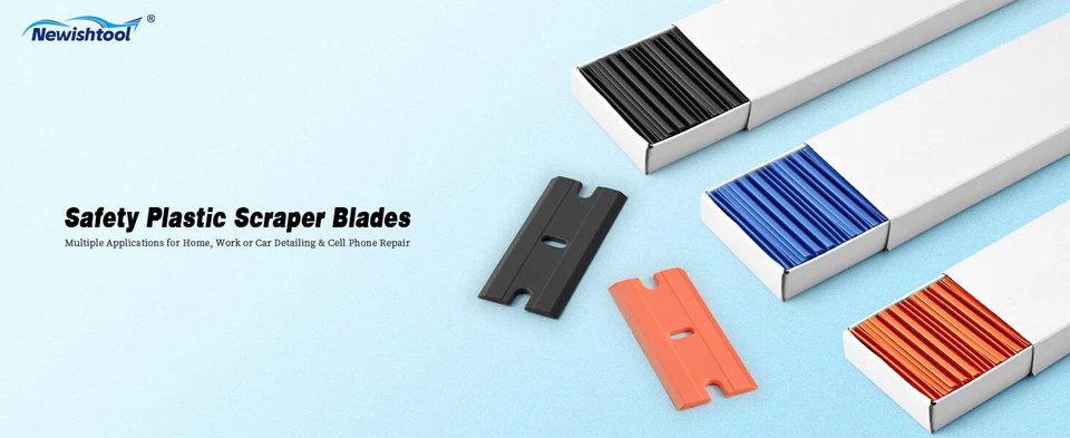 Hojas de plástico de doble filo, 300 piezas de afeitadora para eliminación de pegamento de película adhesiva de automóvil EE. UU. Foto 4 de 4