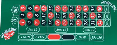 Layout New Casino Roulette Green Felt Layout 36