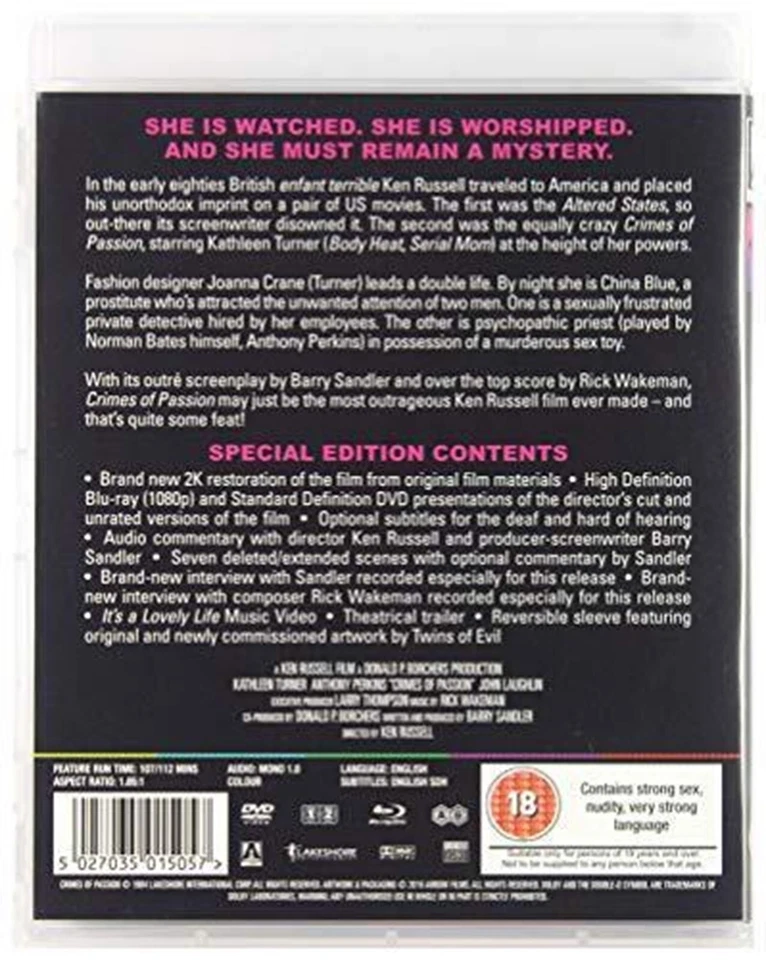 CRIMES OF PASSION DUAL FORMAT Blu-ray + DVD Original UK Release R2 - Image 2 of 2