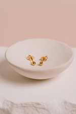 Amazing Tiny Ball Wedding Stud Earrings For Women's In Solid 10K Yellow Gold