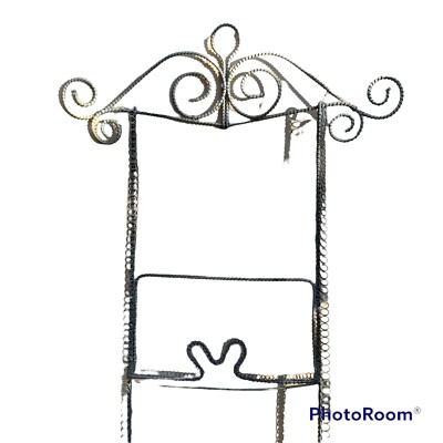 Plate Rack Vertical 3 Shelf Metal Rod &Twisted Wire Dish Holder 50x10x2 