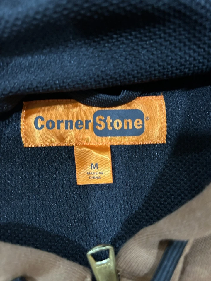 NEW Corner Stone Men’s Brown Lined Hoodie Jacket Size Medium - Image 2 of 4