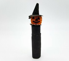 Vintage Halloween Witch Pumpkin Head Candy Container Crepe Paper 1920s - 1960s