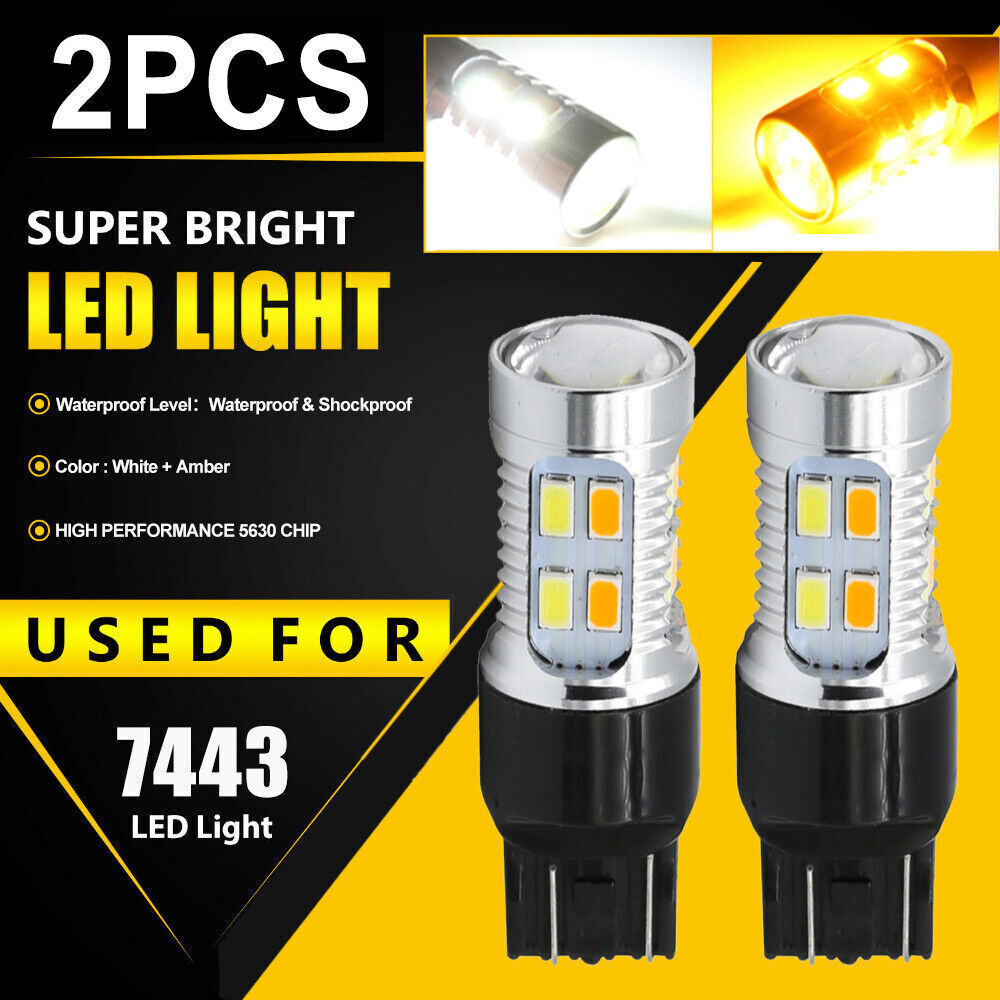 2X T20 7443 7440 Weiß/Gelb LED Blinker Lampe Rücklicht Glühlampe Birne 12V  DE 699978383620