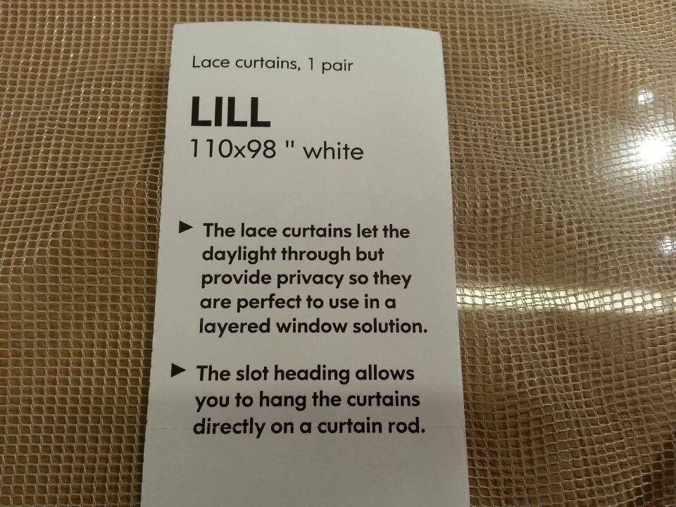 Nuevo IKEA LILL Cortinas Transparentes 4 Paneles - Cada Panel 110"x98" - USPS Priority Mail Foto 4 de 4