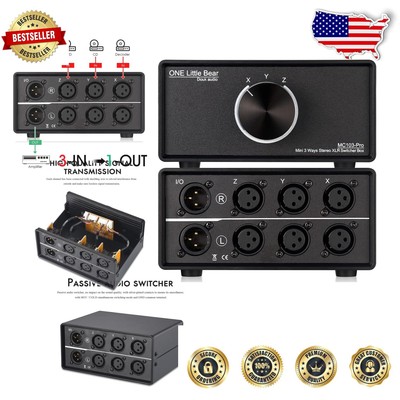 3-Way Passive XLR Audio Switcher for Seamless Sound Management - MC103 Pro