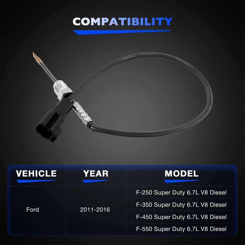 Sensor de temperatura de gases de escape EGT para Ford F250 F350 F450 F550 Transit-250 350 Foto 3 de 4