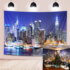 BINQOO 7X5Ft New York City Skyline Backdrop New York Night Scene Background NYC