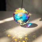 AB Aurora Feng Shui Faceted Round Prism Crystal Suncatcher Glass Chandelie 75MM