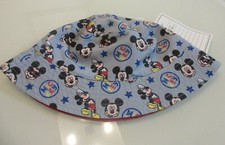 NEW Licensed Disney Mickey Mouse Toddler Boys REVERSIBLE Bucket Hat Print  Red