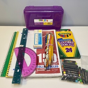 School Supplies / Office Stationery Lot - Notebook Paper Pencils Crayola Pastels