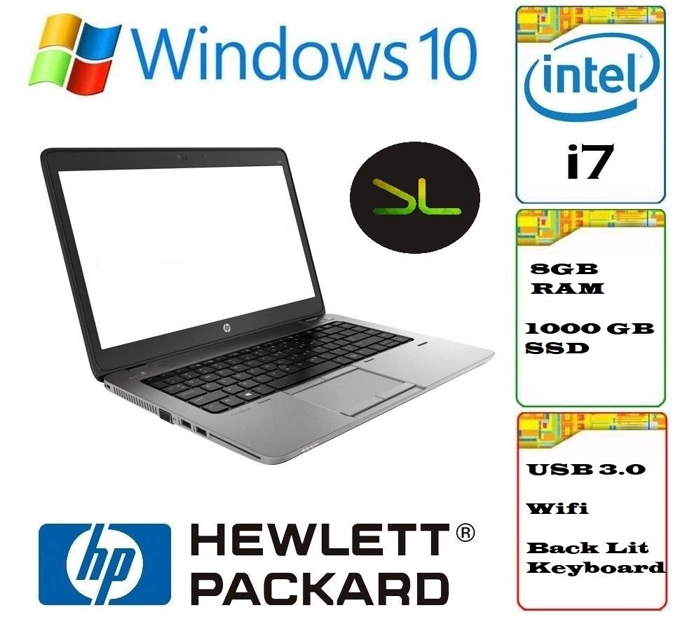 Intel Core i7 Laptop with 8GB RAM 1TB SSD 1000GB Solid State