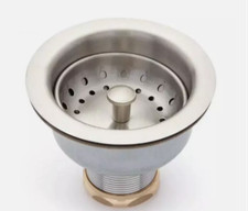SIGNATURE HARDWARE DEEP STRAINER WITH LIFT STOPPER - BRUSHED NICKEL