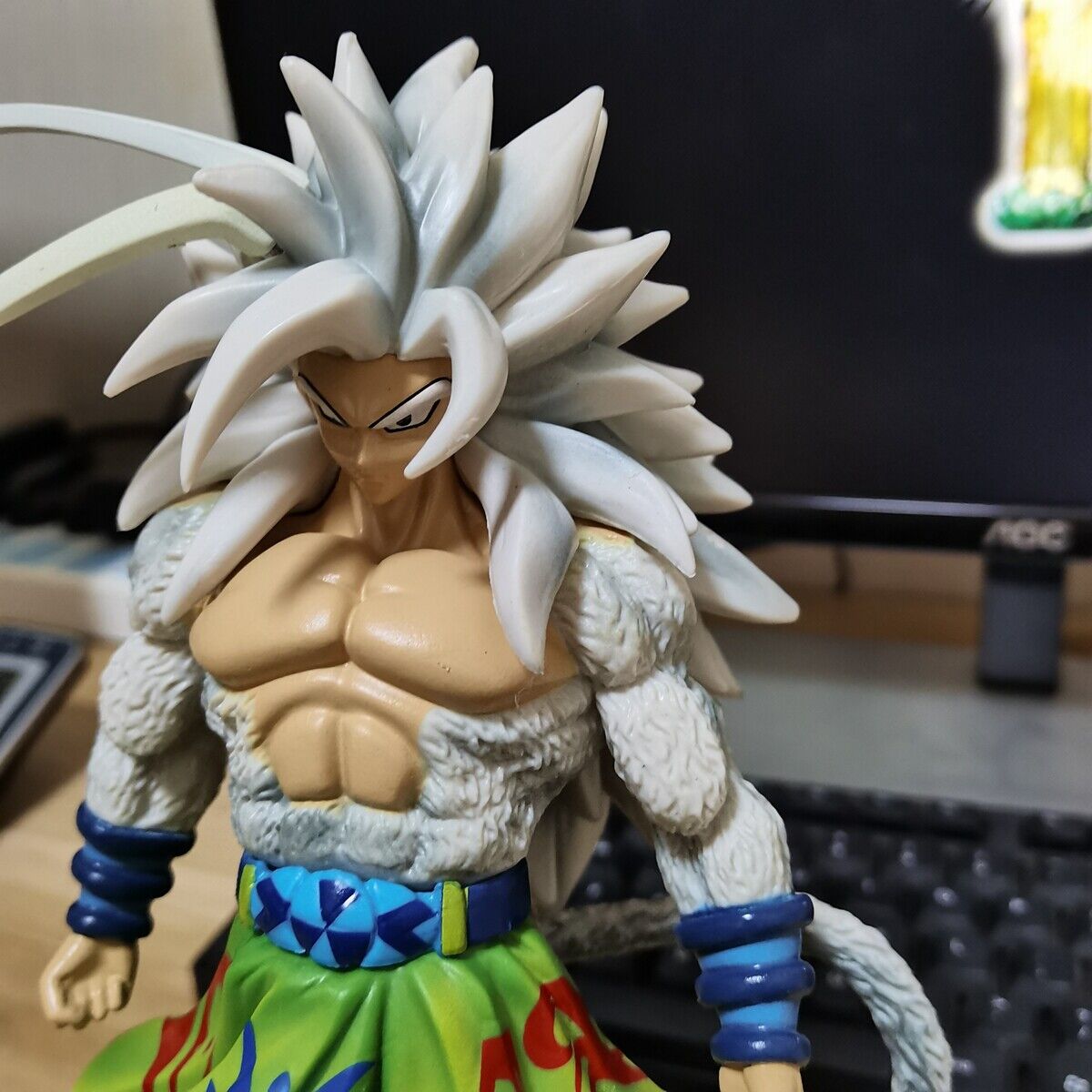 Anime Dragon Ball Z Super Saiyan 5 White Hair Son Gokou PVC Figure NEW NO  BOX