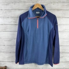 Columbia Women  s Blue Purple Fleece 1/4 Zip Up pullover lightweight Size Large